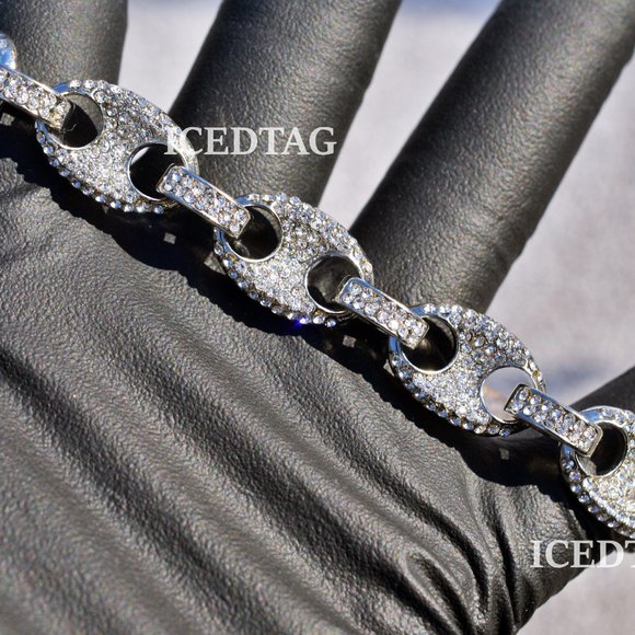 Iced Out White Gold PT Gucci and Miami Necklace - Picture 6 of 6